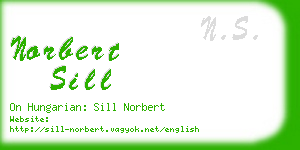 norbert sill business card